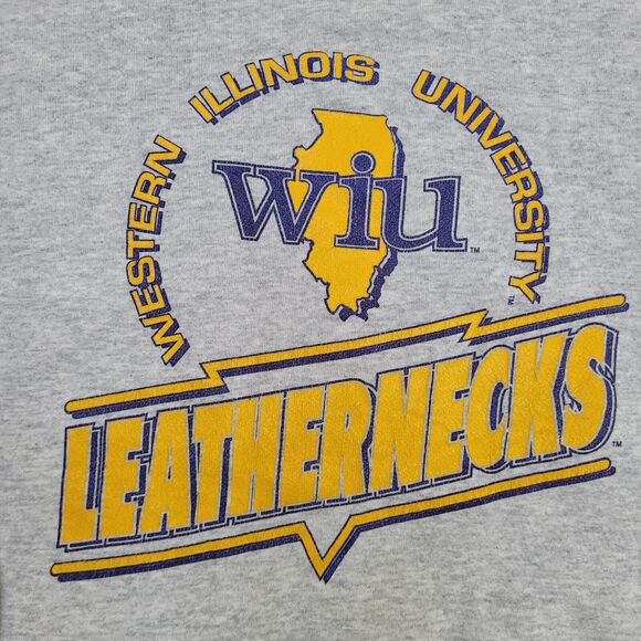 Vintage 90s WIU Leathernecks Sweatshirt XL 23x26 USA - Picture 12 of 13